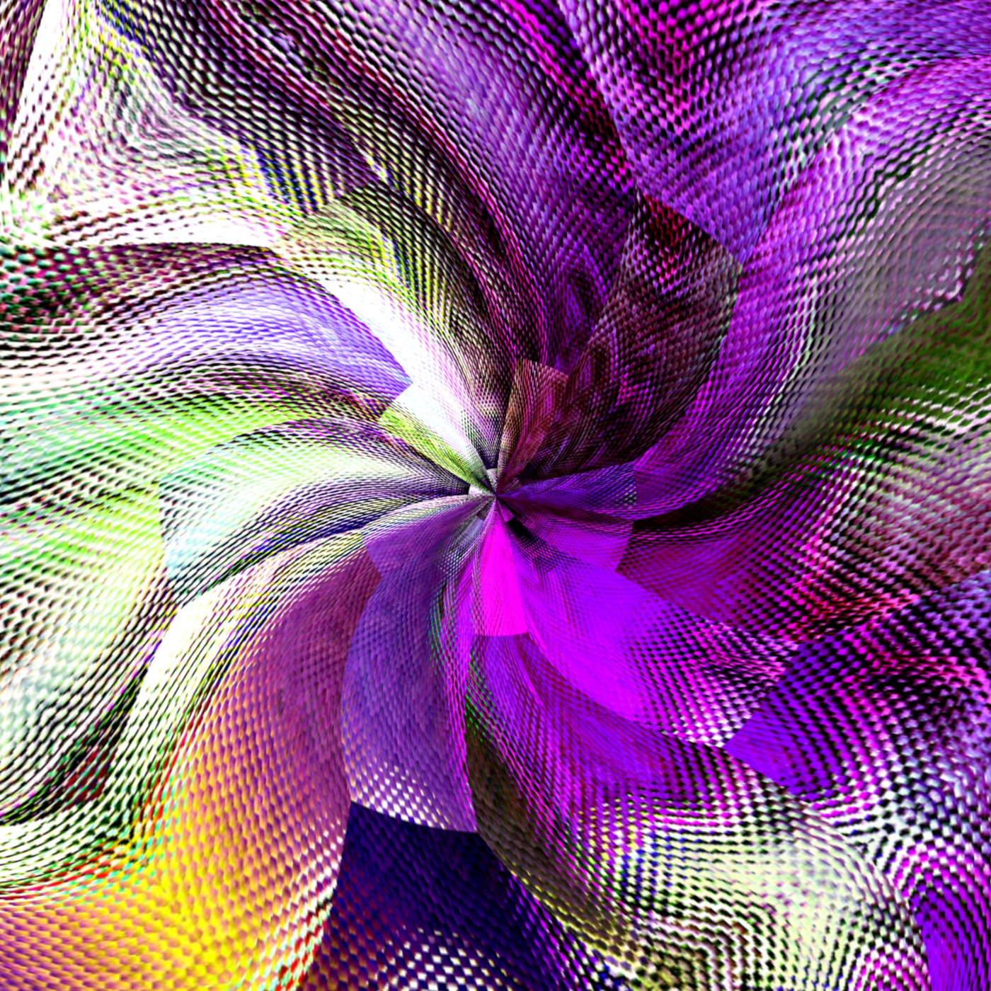 A psychedelic vortex with an abstract, fabric-like texture swirling into it.