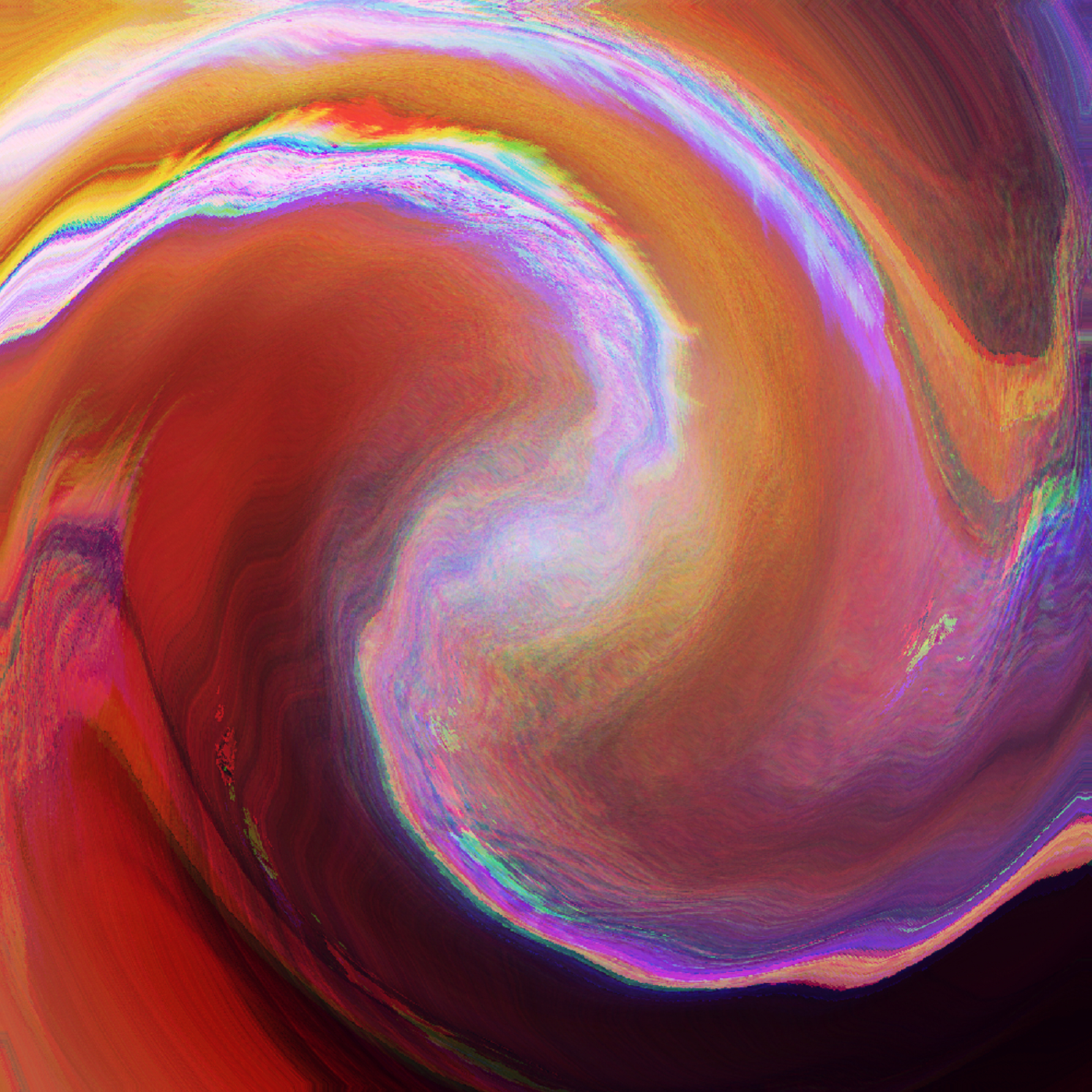 A large, red, iridescent swirl.