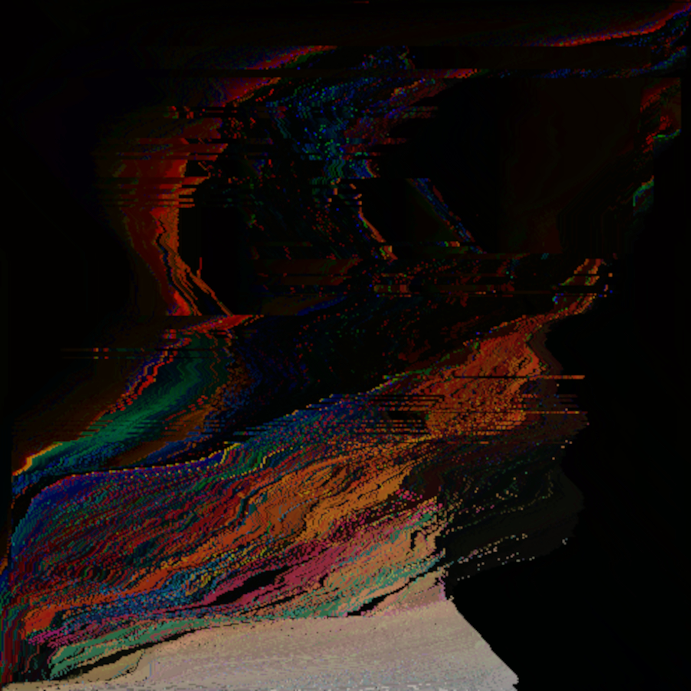 Vaguely humanoid figure being swept away like sand in the wind.